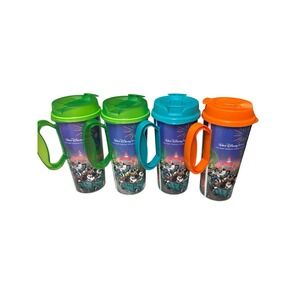 Walt Disney World Resort Parks Rapid Fill Refillable Mug Lot of 4 Cup Lid Mickey